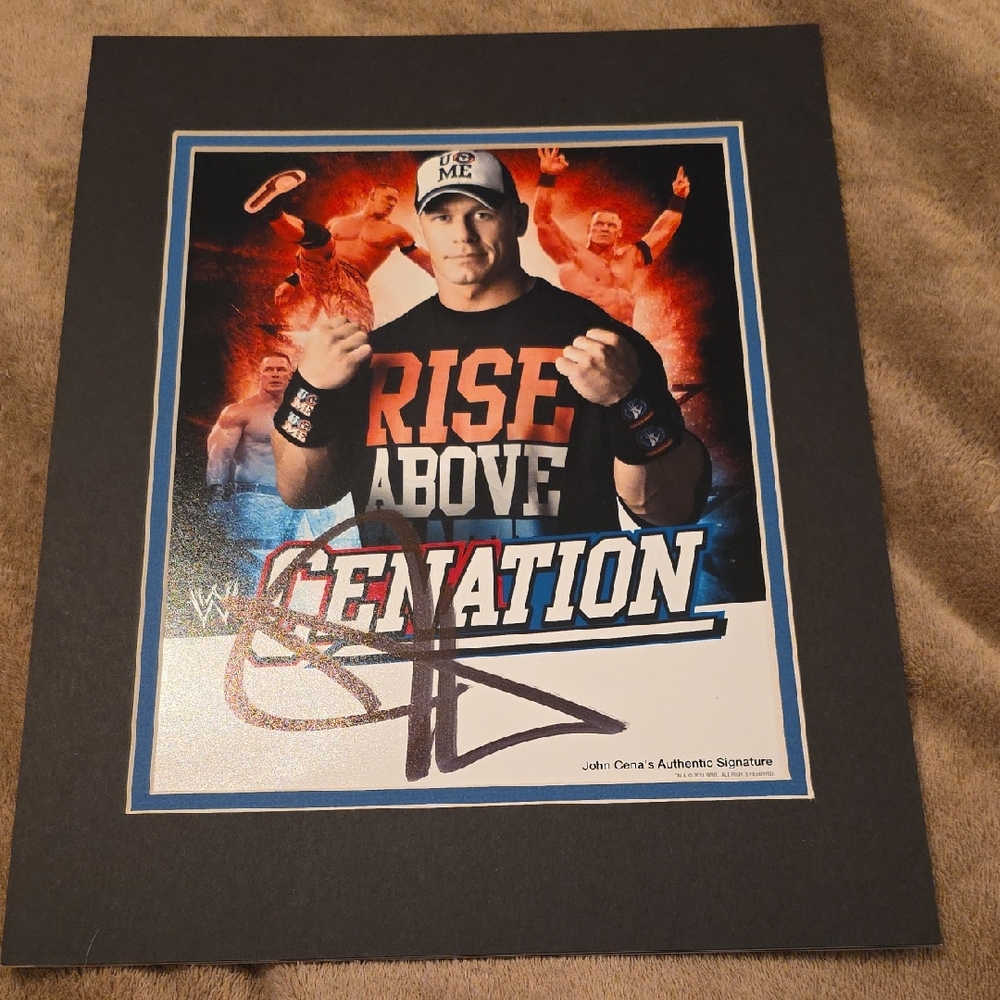 💥FALL SALE💥WWE Rise Above Hate Poster an autographed photo Of John Cena